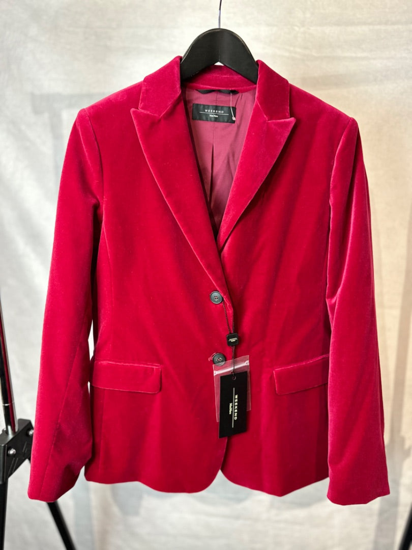 weekend maxmara fushia Alghero velvet jacket, Size 12