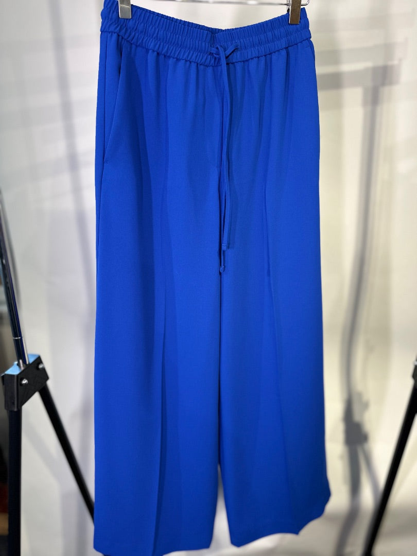 M&S sapphire blue wide leg pants, Size 6 - short