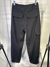 Load image into Gallery viewer, M&amp;S black cargo trousers, Size 8 - short
