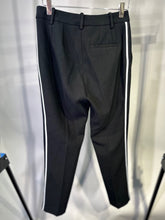 Load image into Gallery viewer, M&amp;S black side stripe trousers, Size 8 - short
