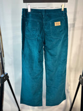 Load image into Gallery viewer, see by chloe teal velvet flare trousers, Size 28
