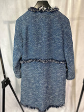 Load image into Gallery viewer, Theory blue Zarafilla tweed coat, Size large
