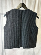 Load image into Gallery viewer, Levate Room grey Iris pinstripe waistcoat, Size small
