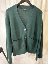 Load image into Gallery viewer, Lisa Yang dark green silk &amp; cashmere cardigan, Size 2
