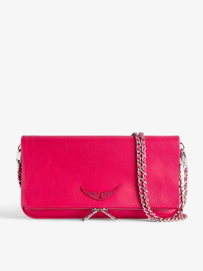 zadig & voltaire pink Rock clutch, Size