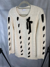 Load image into Gallery viewer, red valentino cream cable knit with velvet trim, Size medium
