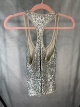 Load image into Gallery viewer, pinko silver sequin vest, Size large
