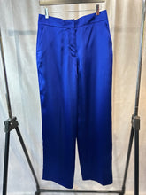 Load image into Gallery viewer, zara cobalt blue satin wide leg trousers, Size medium
