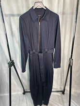 Load image into Gallery viewer, Me + Em navy belted jumpsuit, Size 12
