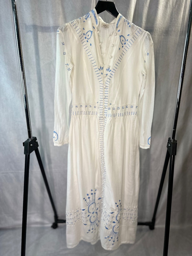 talitha ivory embroidered maxi dress, Size small