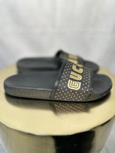 Load image into Gallery viewer, Gucci Black Logo slides, Size 38
