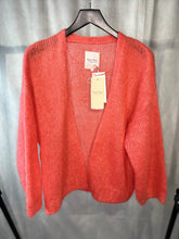 Load image into Gallery viewer, part two coral mohair rastina cardigan, Size medium
