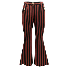 Load image into Gallery viewer, Dolce and gabbana Rust and black Striped flared trousers, Size 38
