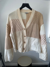 Load image into Gallery viewer, Rails Cream Argyll short cardigan, Size Small

