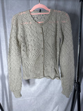 Load image into Gallery viewer, Benetton light grey open knit cardigan, Size large
