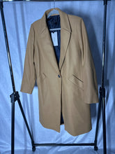 Load image into Gallery viewer, Zara Camel Relaxed single button coat, Size L
