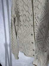 Load image into Gallery viewer, Benetton light grey open knit cardigan, Size large
