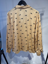 Load image into Gallery viewer, Top Shop Camel Horse print blouse, Size 10
