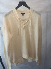 Load image into Gallery viewer, J crew Cream Cotton criss cross sweater, Size M
