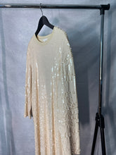 Load image into Gallery viewer, COS Cream Relaxed sequin dress, Size S
