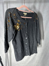 Load image into Gallery viewer, Monsoon charcoal Beaded cardigan, Size 14
