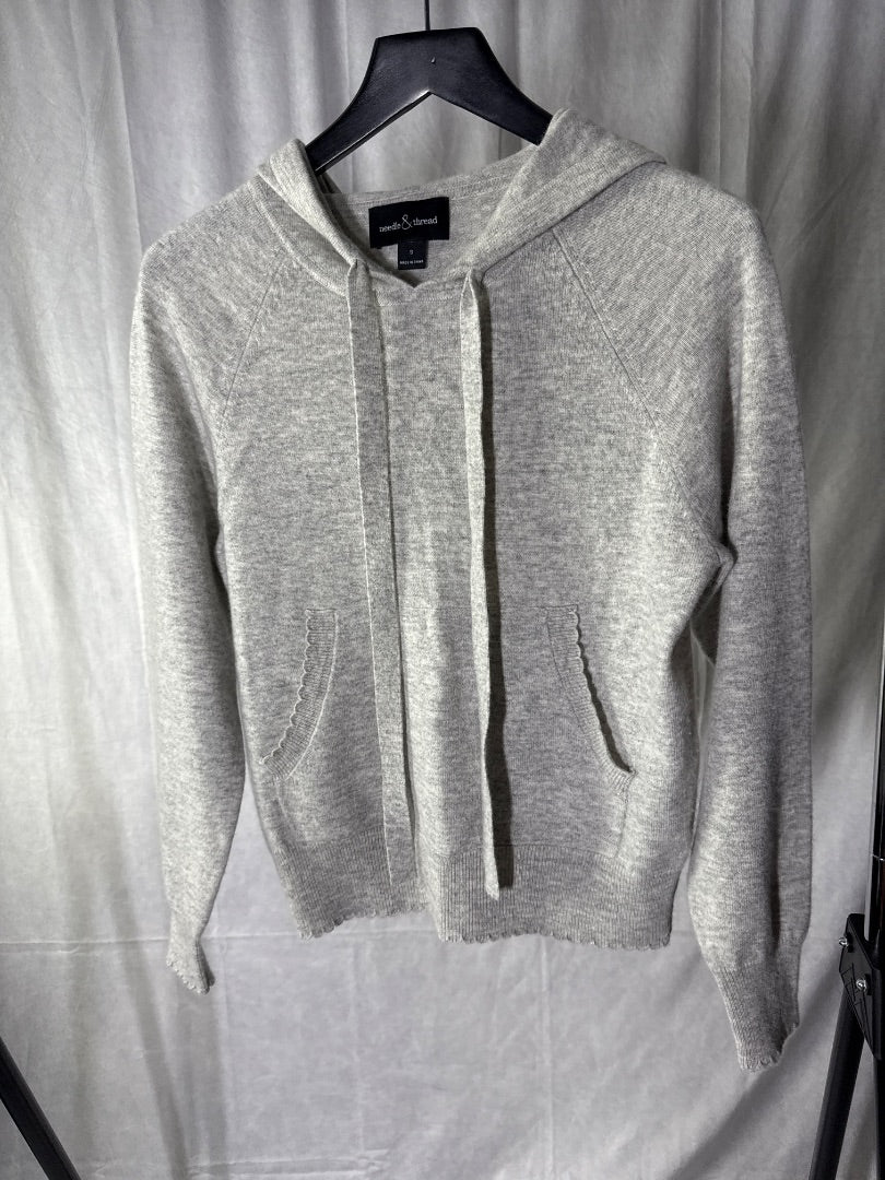 needle & thread Grey Wool & cashmere blend hoodie, Size S