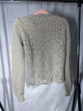 Load image into Gallery viewer, Benetton light grey open knit cardigan, Size large
