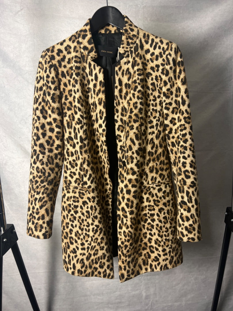 zara neutrals leopard coat, Size medium