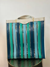 Load image into Gallery viewer, anya hindmarch Teal Vinyl and leather tote, Size Medium
