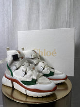 Load image into Gallery viewer, Chloe White Sonnie High top trainers, Size 39
