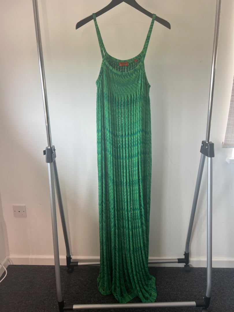 missoni Green maxi zig zag dress, Size UK8