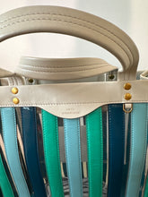 Load image into Gallery viewer, anya hindmarch Teal Vinyl and leather tote, Size Medium
