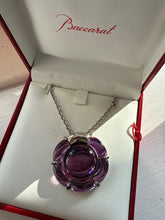 Load image into Gallery viewer, Baccarat Purple Crystal and silver pendant/necklace, Size One size
