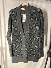 Load image into Gallery viewer, Mango Grey Leopard wool cardigan, Size M
