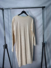 Load image into Gallery viewer, COS Cream Relaxed sequin dress, Size S
