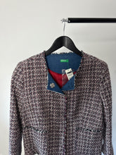 Load image into Gallery viewer, Benetton Blue Tweed jacket with denim detailing, Size 46
