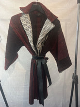 Load image into Gallery viewer, Pinko Burgundy Knitted belted coat, Size Medium
