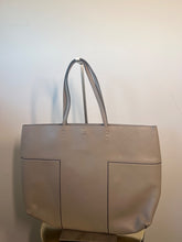 Load image into Gallery viewer, tory burch dove grey block t leather tote, Size medium
